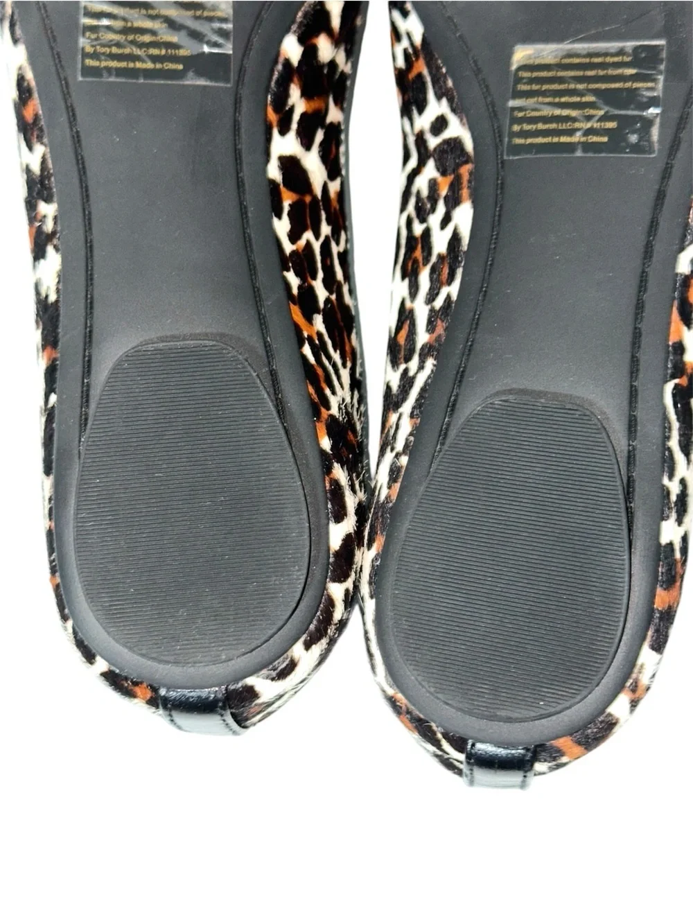 Tory Burch Eloise 2 Leopard Print Calf Hair Leather Ballet Flats Size 8